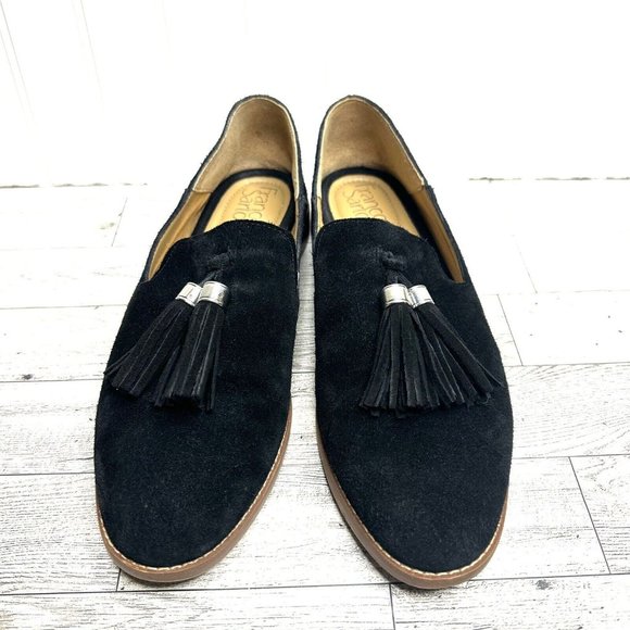Franco Sarto Hadden Black Suede Leather Tassel Loafers Women's 9 - Picture 3 of 7